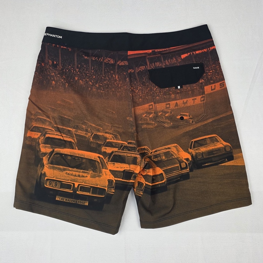 Hurley Phantom NASCAR Finishline Eco Board Shorts Mens 31‎ Racecar Graphic New - Picture 2 of 14